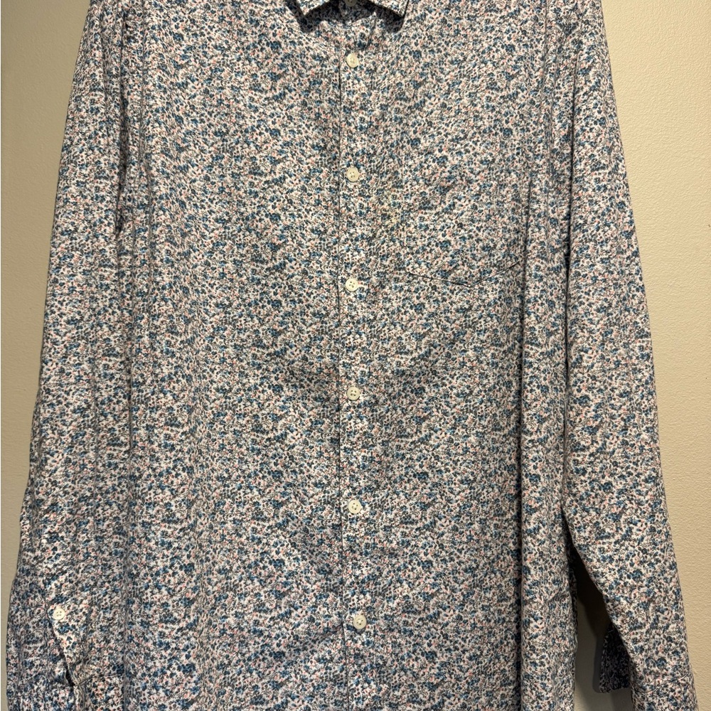 Marc Anthony Blue and White Floral Men's Shirt